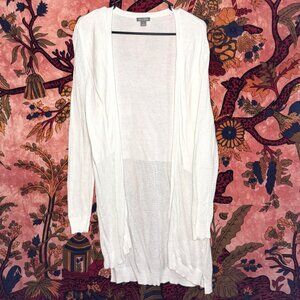 Long White Knit Cardigan